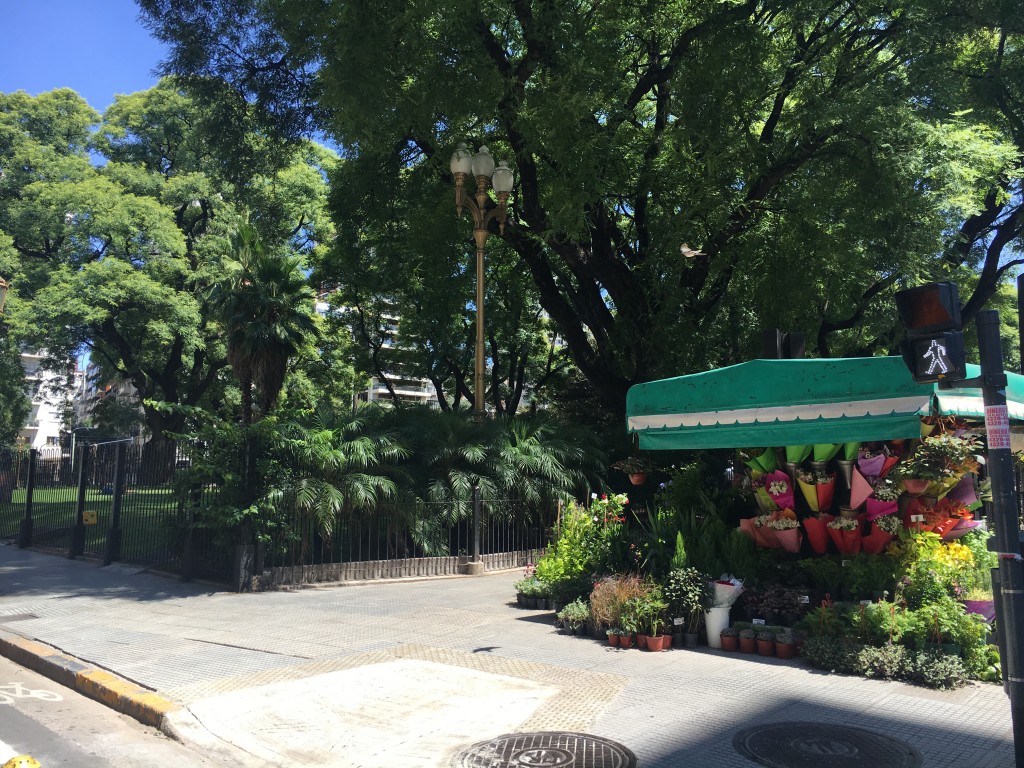 公園に隣接しているお花屋さん